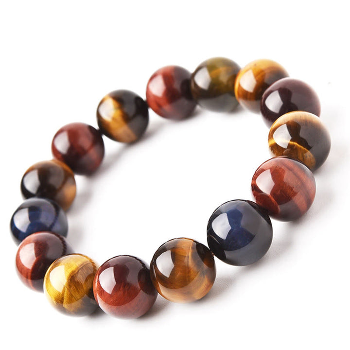 Braccialetto di protezione positiva con occhio di tigre naturale Buddha Stones