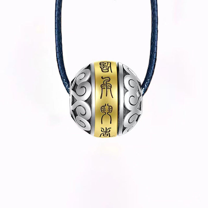 Collana con ciondolo girevole con amuleto inciso con mantra taoista a nove caratteri Buddha Stones Balance - image 7