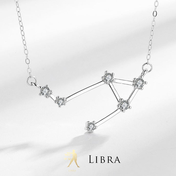 Buddha Stones 925 Sterling Silver 12 Costellazioni dello Zodiaco Astrologia Benedizione Collana Pendente - Libra - image 25