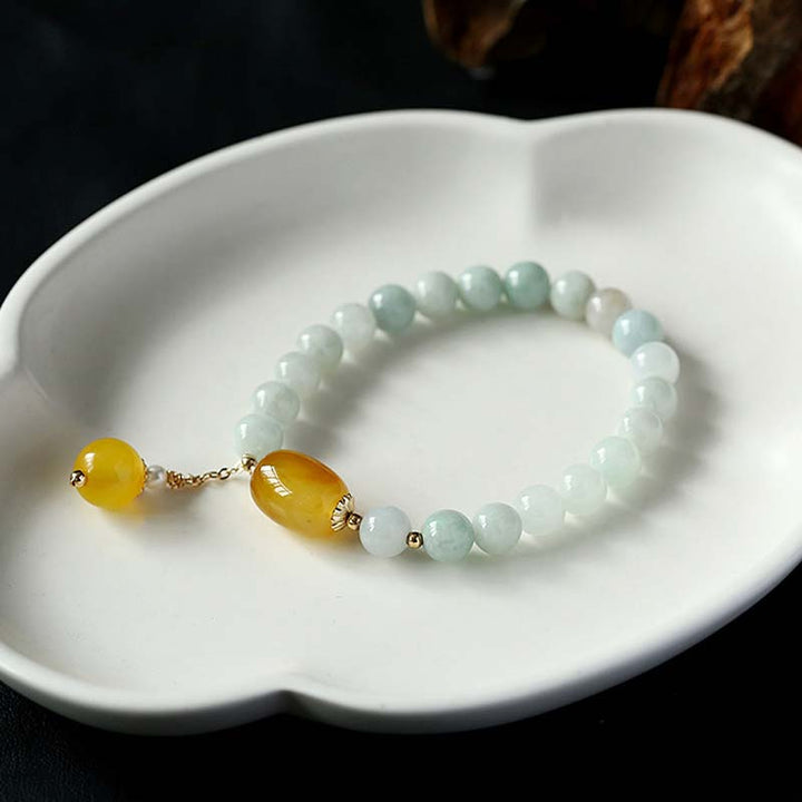 Braccialetto di protezione in agata bianca naturale Buddha Stones