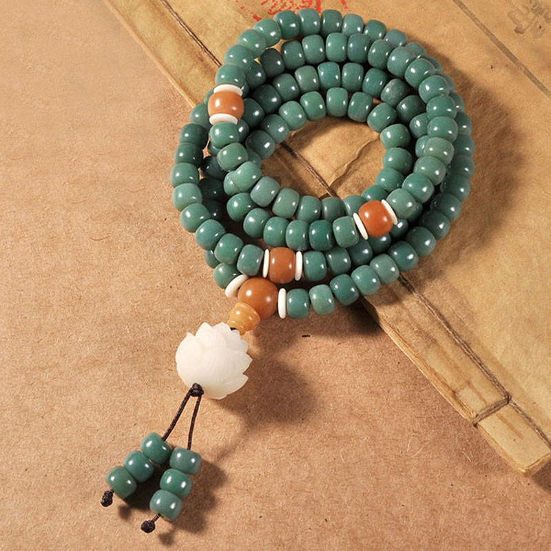 Braccialetto di successo Buddha Stones Lotus Cyan Bodhi Seed