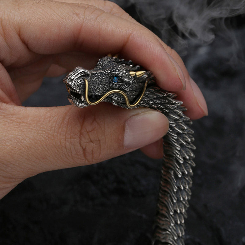 Braccialetto a catena con amuleto fatto a mano con drago nordico Buddha Stones , protezione dalla fortuna