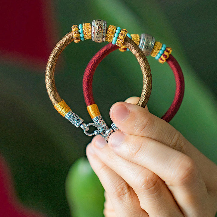 Bracciale intrecciato con amuleto Buddha Stones fatto a mano con nodo di King Kong, protezione dalla fortuna - image 14