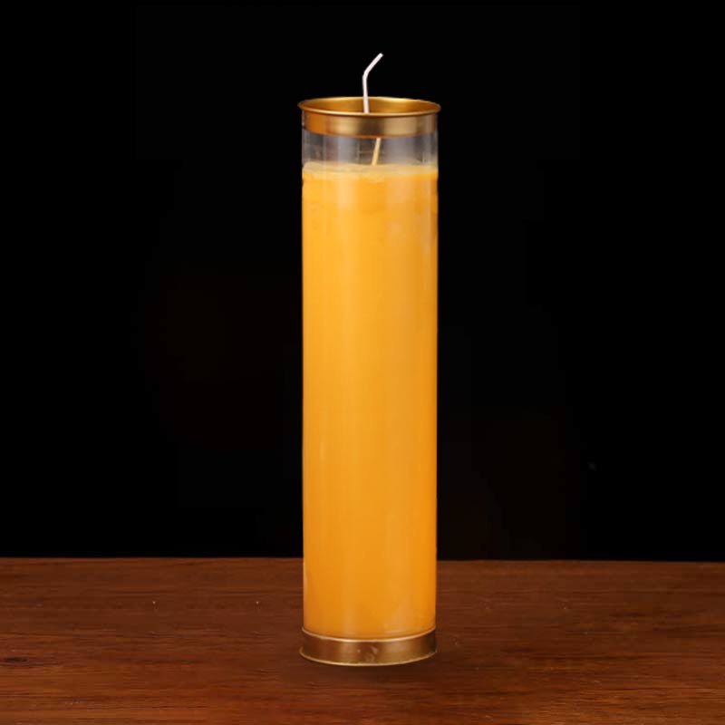 Meditazione Preghiera Altare Candela Tempio Buddista Rituali Uso Oggetti - Giallo - Grande (7 giorni) - image 16