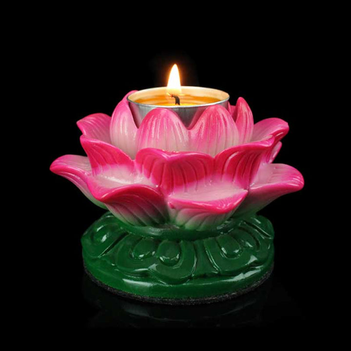 Buddha Stones Meditazione Preghiera Altare Fiore di Loto Portacandele Tempio Buddista Rituali Usa Articoli - image 0