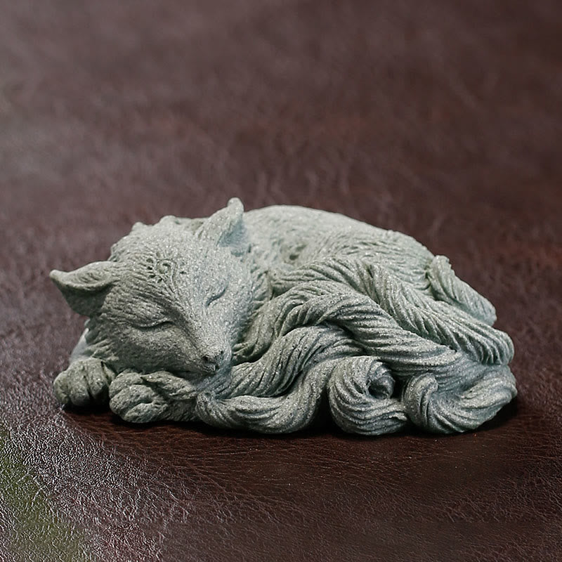 Buddha Stones Piccola volpe a nove code Protezione Casa Tè Animale domestico Figurina Decorazione - image 4