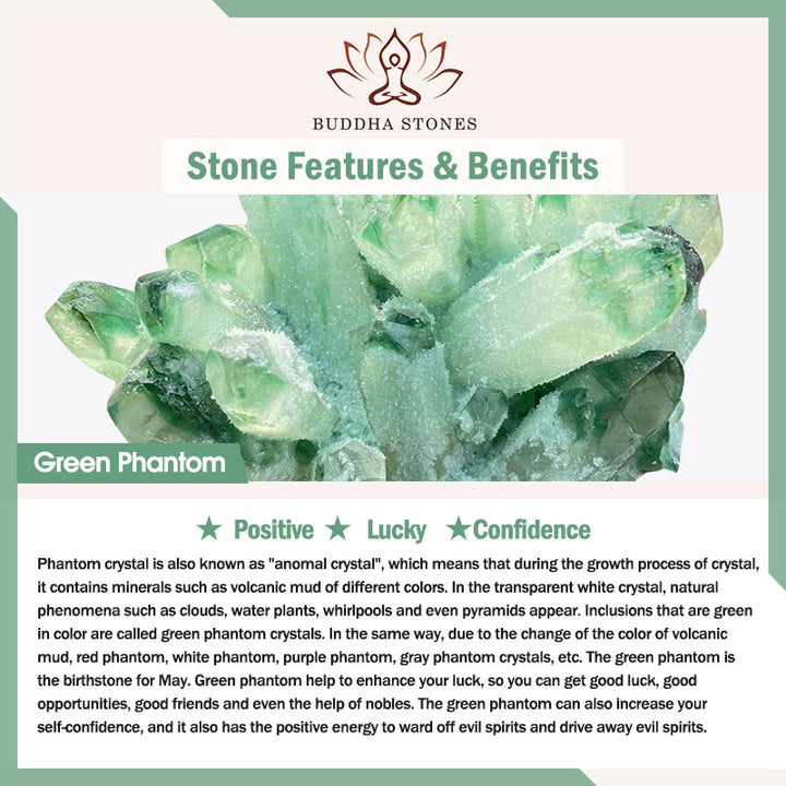Bracciale Buddha Stones Green Phantom Citrine Rutilato Quarzo Super Seven Crystal Confidence Attract Wealth