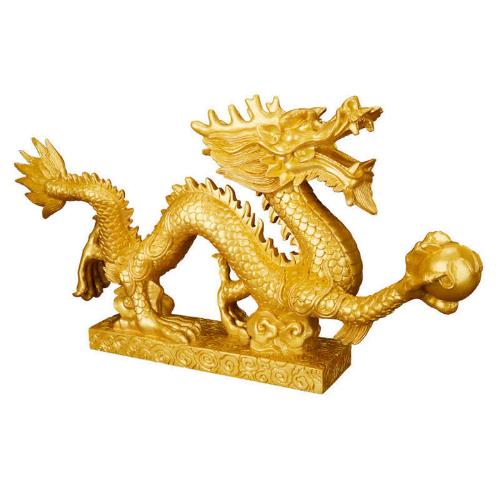 Buddha Stones Feng Shui Drago Nuvola di buon auspicio Ricchezza Fortuna Decorazione - Oro - 50 cm*7,5 cm*25 cm - image 0