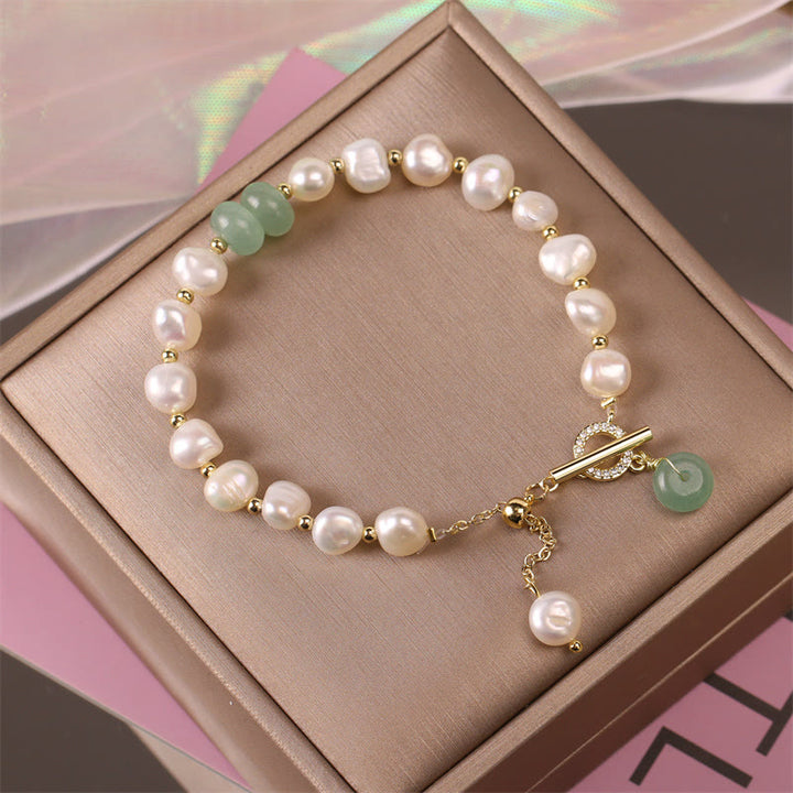 Braccialetto a catena curativo con perle di quarzo fragola verde Buddha Stones