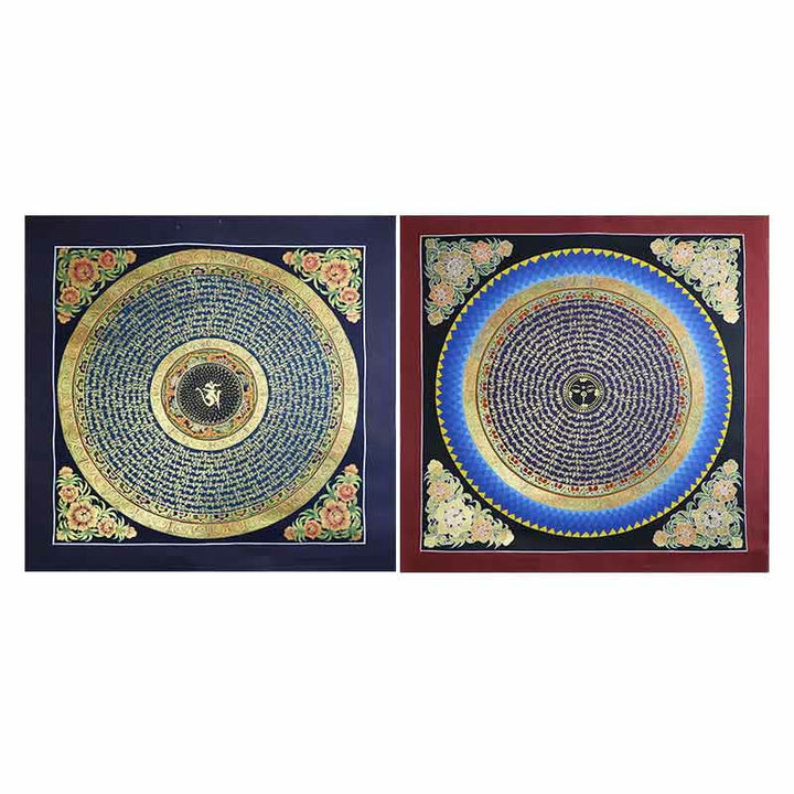 Dipinto Thangka tibetano fatto a mano, benedizione spirituale, scatola cieca, motivo a colori casuali