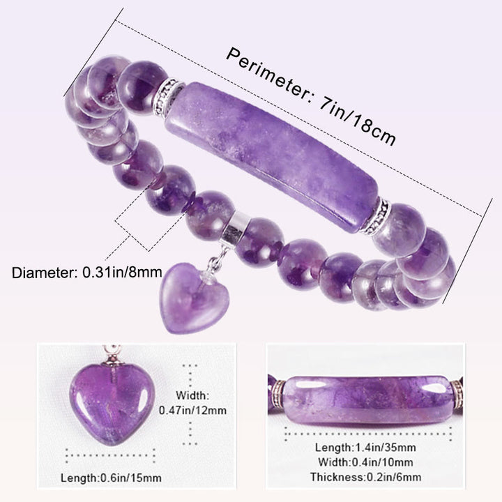 Braccialetto di perline curative con cuore d'amore in quarzo naturale Buddha Stones