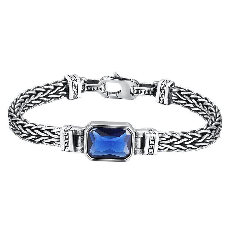 Bracciale con fibbia per la ricchezza e guarigione con chiglia di drago in acrilico blu retrò Buddha Stones