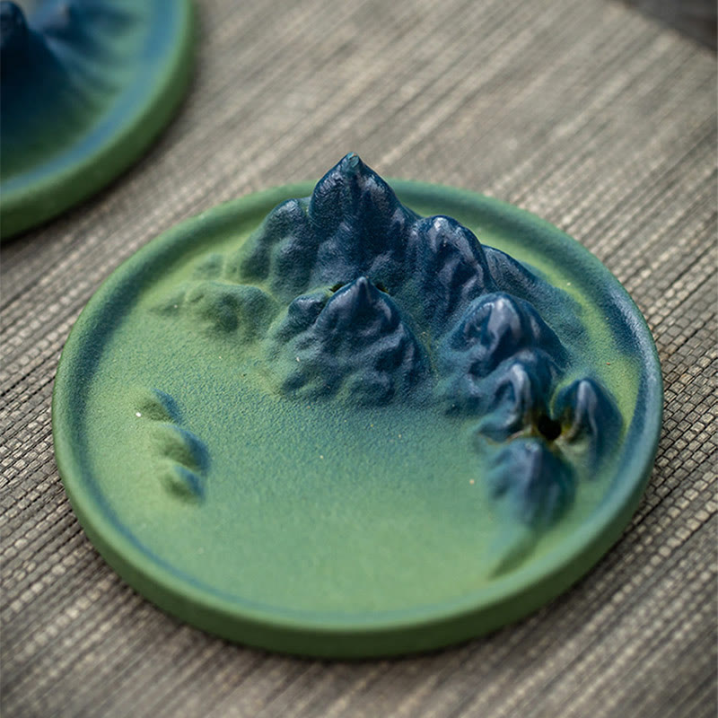 Bruciatore di incenso creativo Mountain River in ceramica con flusso di ritorno curativo
