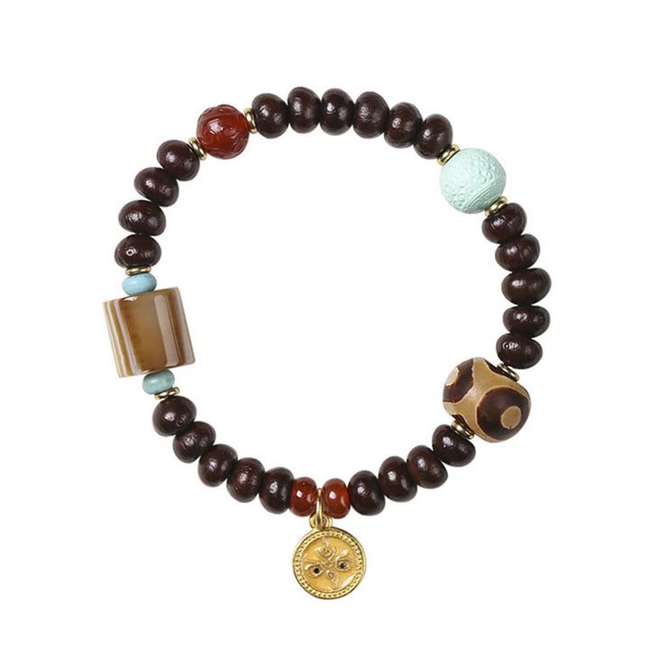 Buddha Stones naturali Tibet viola Bodhi Seed Dzi Bead Dio della ricchezza braccialetto di saggezza