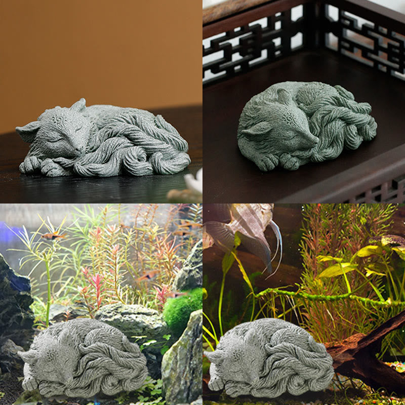 Buddha Stones Piccola volpe a nove code Protezione Casa Tè Animale domestico Figurina Decorazione - image 6