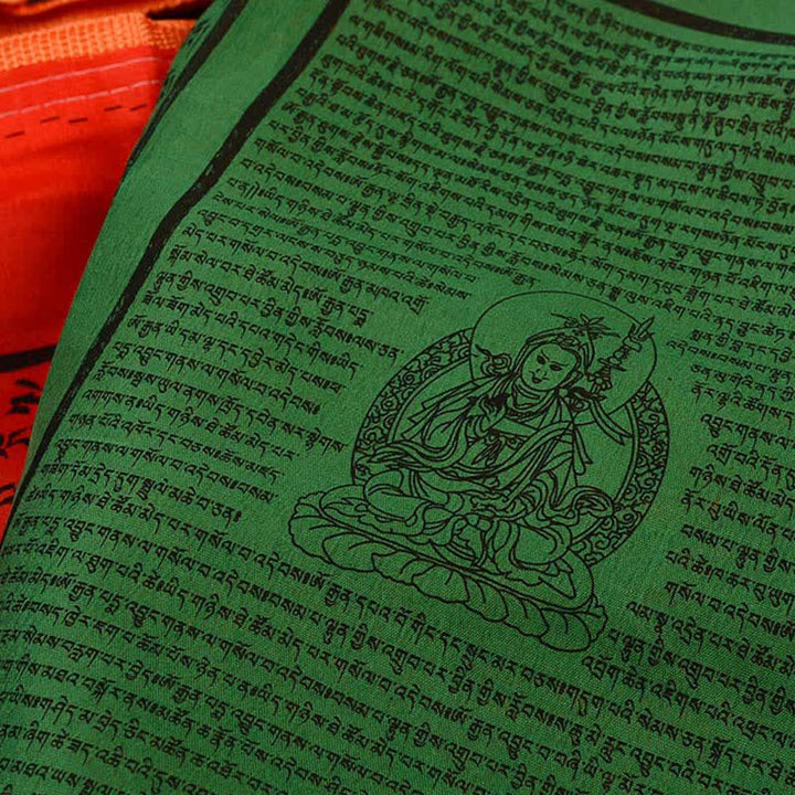 Buddha Stones Bandiere di preghiera tibetane a 5 colori con cavallo a vento, portafortuna per esterni, 25 pezzi - image 21