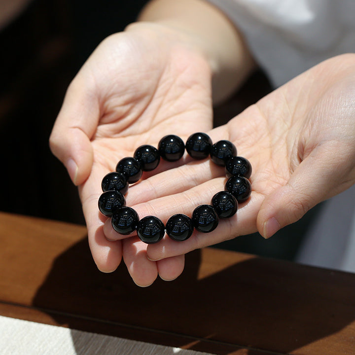 Bracciale Buddha Stones Onice Nero Naturale Fortuna