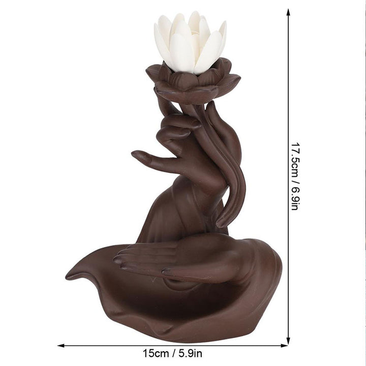 Buddha Stones Lotus Bergamotto Bruciatore di incenso curativo
