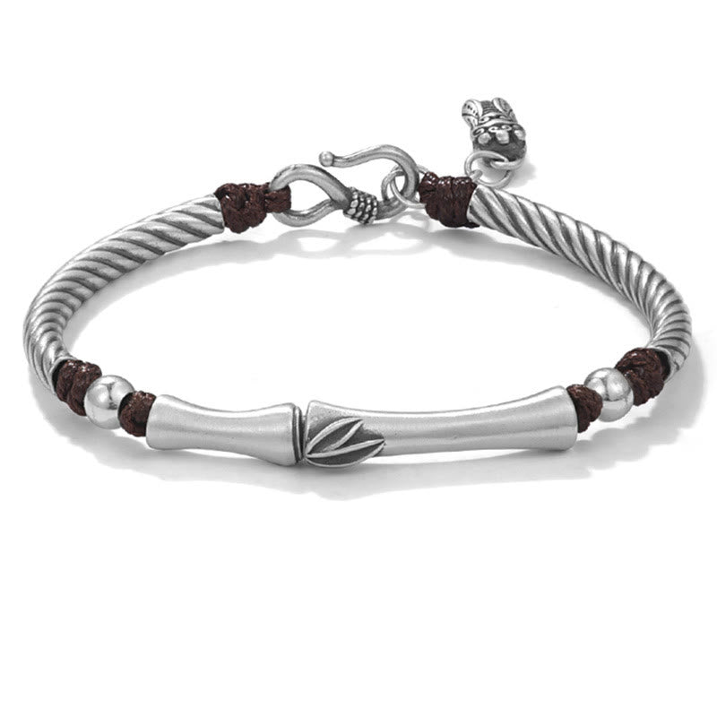 Bracciale Buddha Stones 999 Sterling Silver Bamboo Pattern Cicada Luck Wealth - image 15