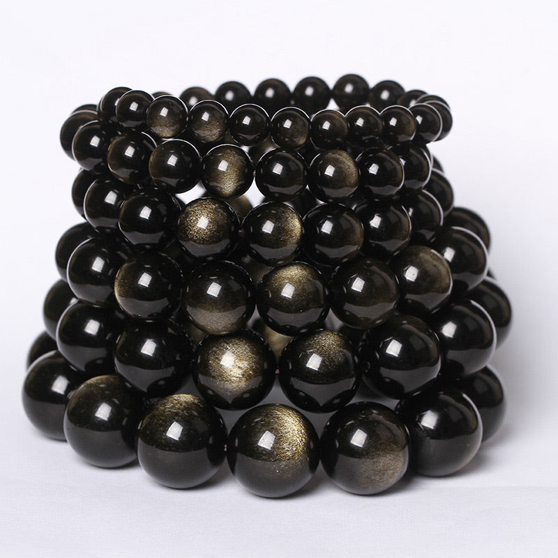 Braccialetto di purificazione in ossidiana tibetana Buddha Stones