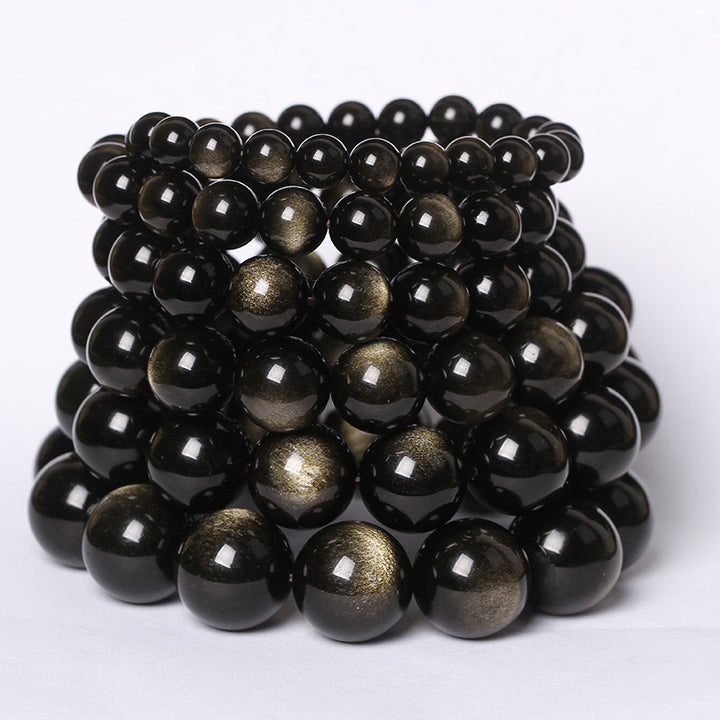 Braccialetto di purificazione in ossidiana tibetana Buddha Stones