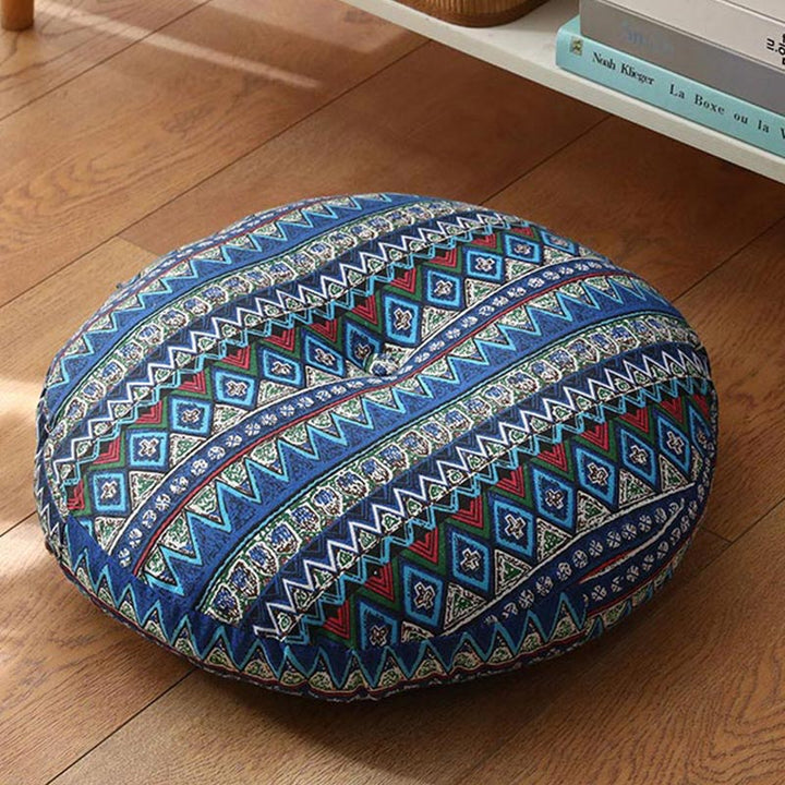 Cuscino per seduta da meditazione in lino con motivo semplice Buddha Stones e loto, decorazione per la casa e il soggiorno - Staccabile - Circa 40 cm × 10 cm (possibili leggere variazioni) - SteelBlue - image 22