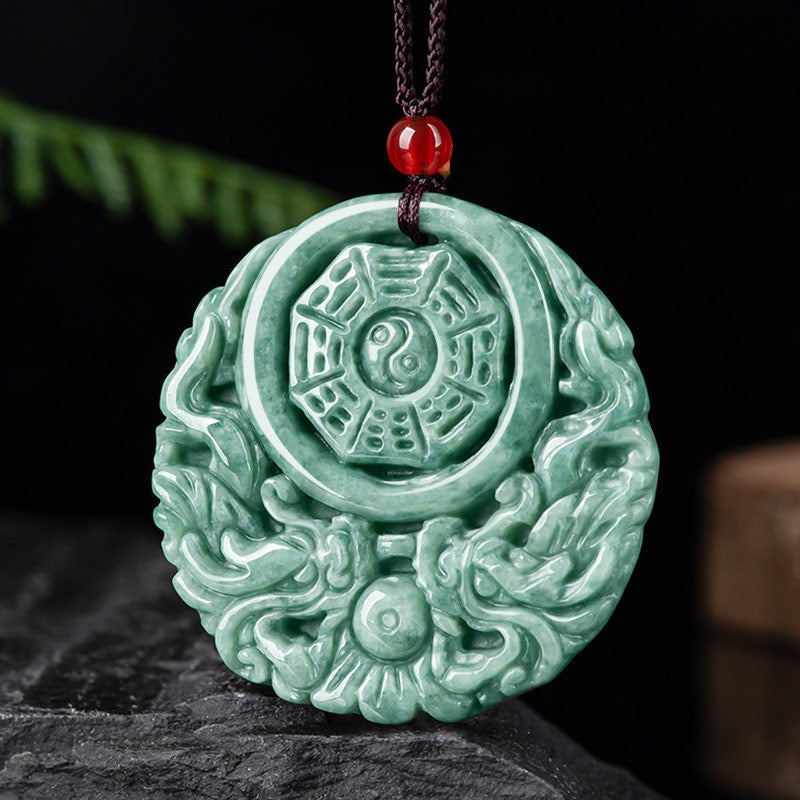 Collana con ciondolo in corda con equilibrio di Yin e Yang, drago e pietre Buddha Stones - image 2