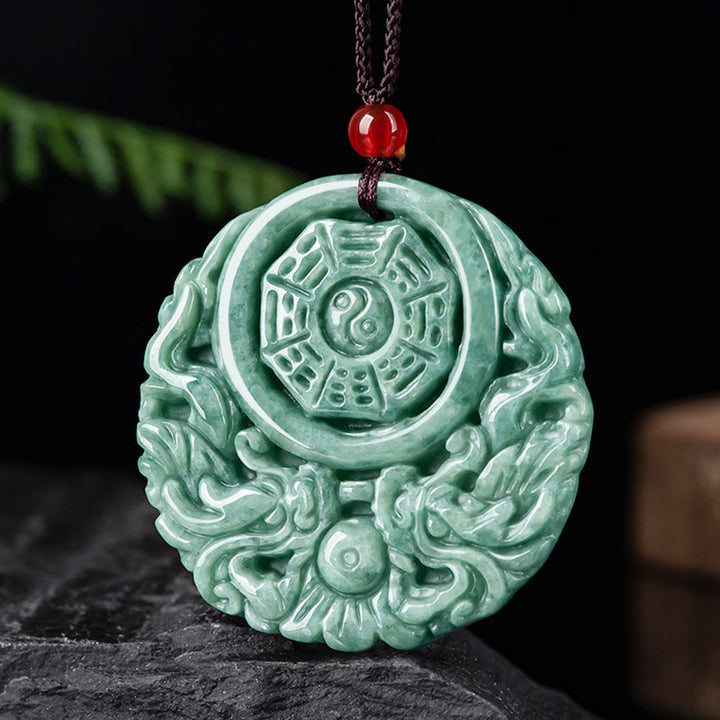 Collana con ciondolo in corda con equilibrio di Yin e Yang, drago e pietre Buddha Stones - image 2
