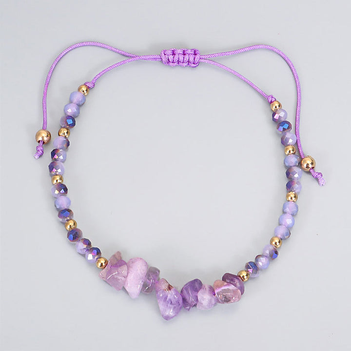 Braccialetto lavorato a maglia Buddha Stones Ametista Purify