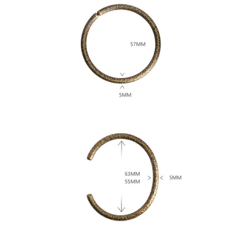 Bracciale regolabile con polsino in rame e design rustico Buddha Stones