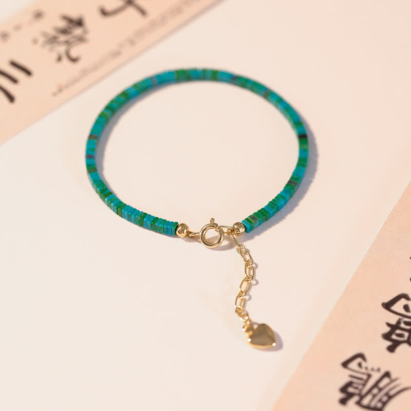 Bracciale a catena con perline turchesi e forza dell'amicizia