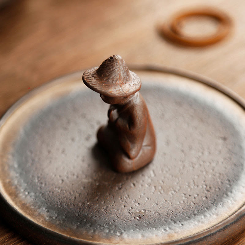 Bruciatore di incenso in ceramica per meditazione e guarigione spirituale di piccole dimensioni