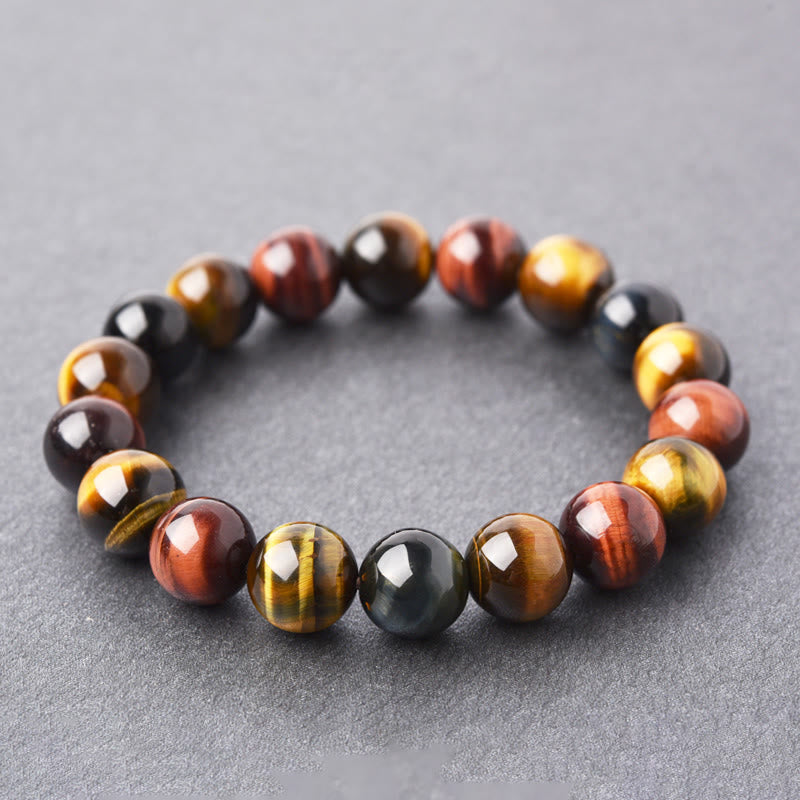 Braccialetto di protezione positiva con occhio di tigre naturale Buddha Stones
