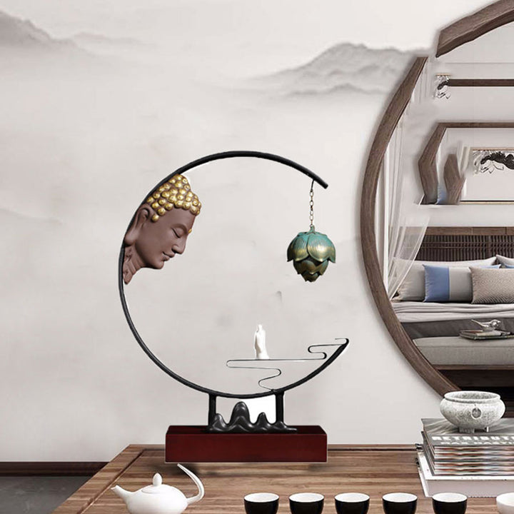 Decorazione per bruciatore di incenso sospeso Buddha Stones meditazione di loto - image 7