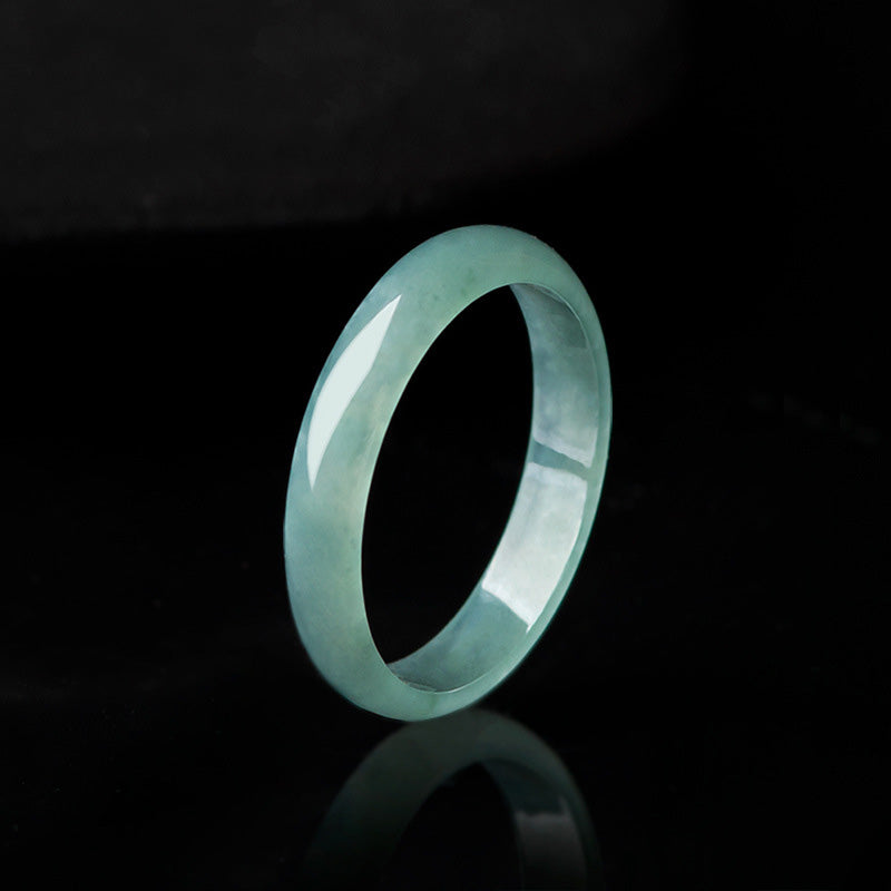Anello di protezione della prosperità in giada naturale Buddha Stones