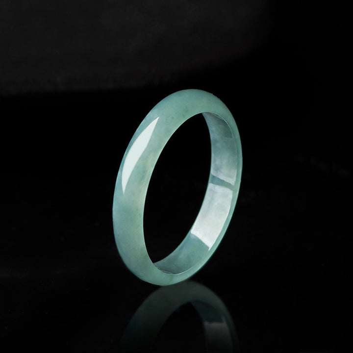 Anello di protezione della prosperità in giada naturale Buddha Stones
