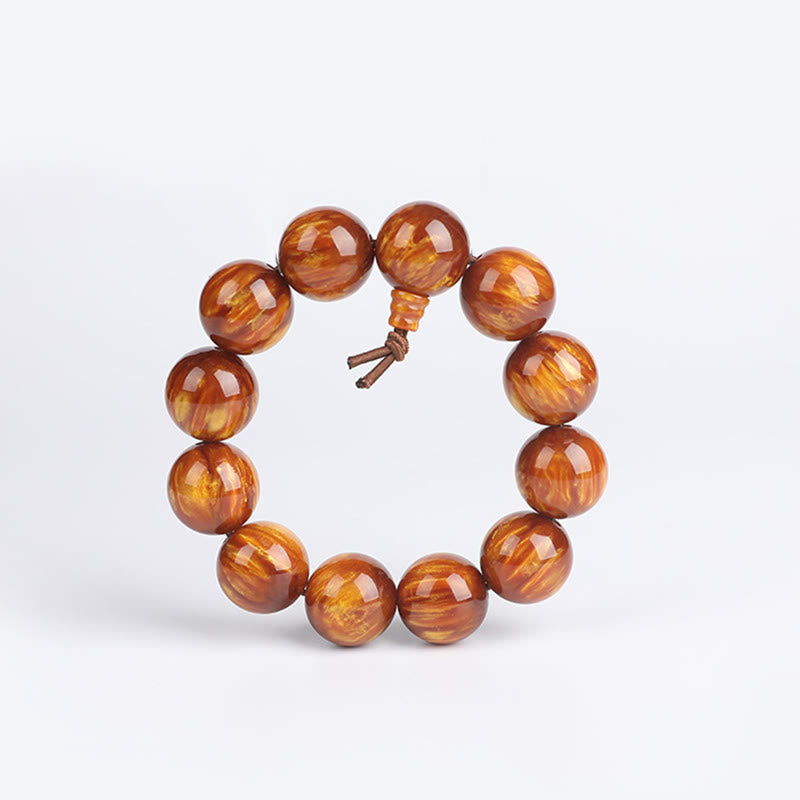 Buddha Stones Golden Sea Willow Braccialetto Mala Successo Positivo - image 7