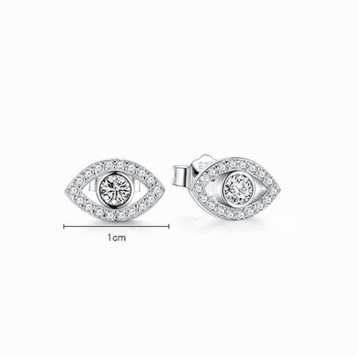 Orecchini a bottone con simbolo del malocchio in argento sterling 925 Buddha Stones - image 6
