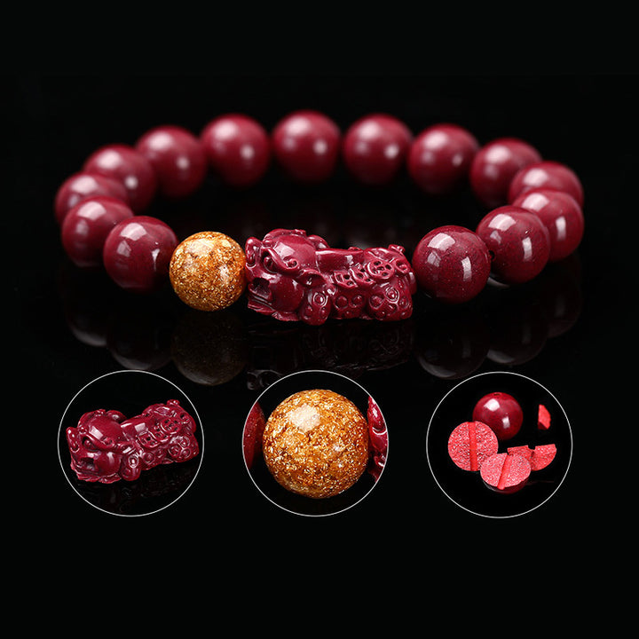 Braccialetto Buddha Stones Tibetan Cinnabar Pixiu Calm