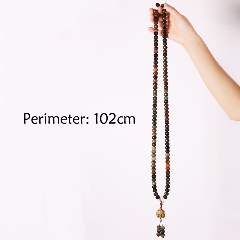 Buddha Stones 108 Mala Beads Dunhuang Color Bodhi Seed Dzi Bead Keep Away Evil Spirits Bracciale
