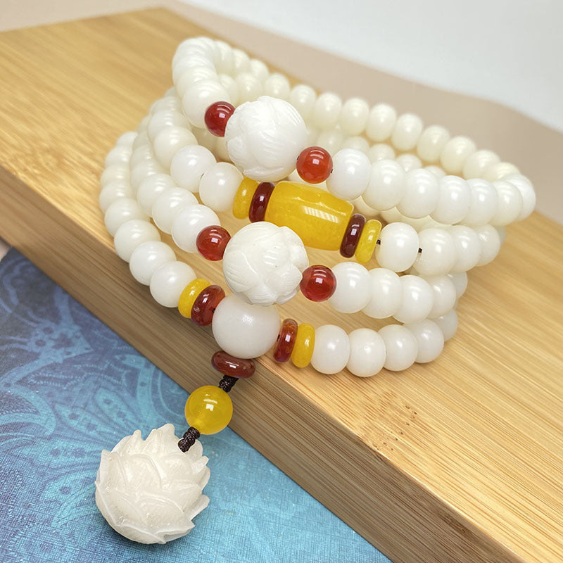 Buddha Stones Braccialetto di protezione con 108 perle di semi di loto Bodhi Mala - image 1