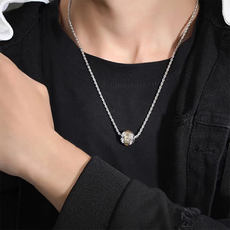 Collana con ciondolo girevole con amuleto inciso con mantra taoista a nove caratteri Buddha Stones Balance - image 4