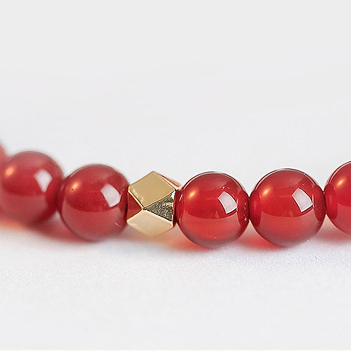 Braccialetto con corda di sicurezza a forma di stella con quadrifoglio a quattro foglie e nodo infinito in agata rossa naturale
