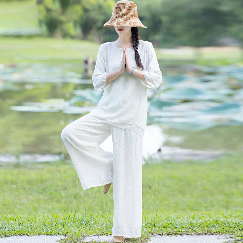 Completo da donna per Tai Chi, meditazione, preghiera, pratica spirituale zen mattutina. - image 1