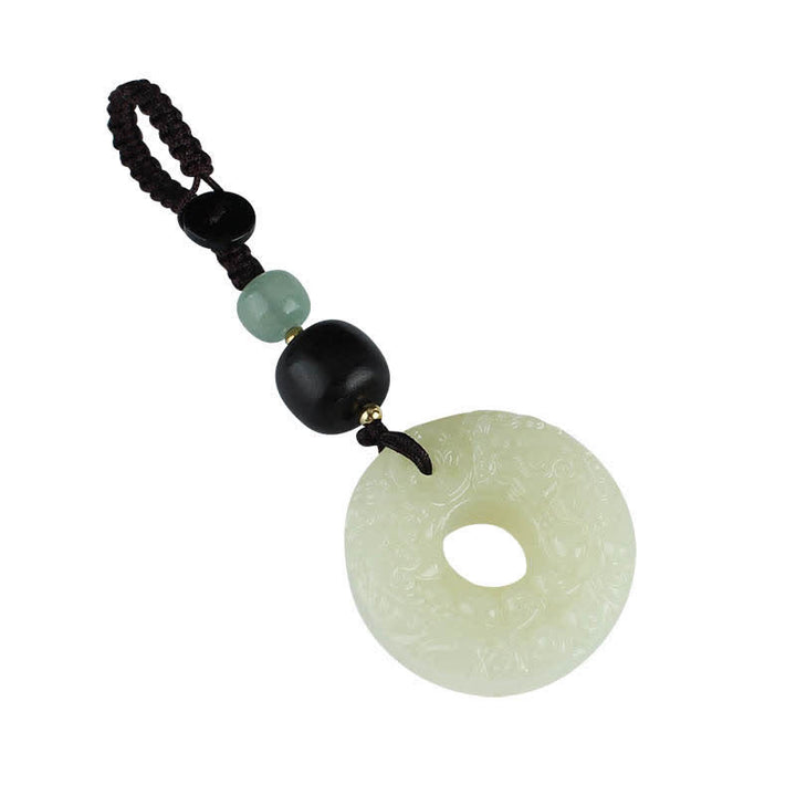 Buddha Stones PiXiu Jade Peace Buckle Abbondanza Ricchezza Portachiavi