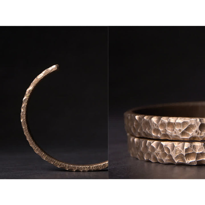 Bracciale rigido con polsino in pietra lavica e rame Balance