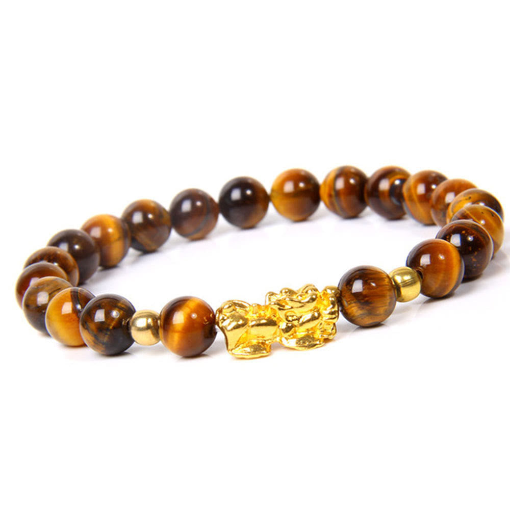 Bracciale della ricchezza in ossidiana Pixiu fortunata con Buddha Stones FengShui - image 7