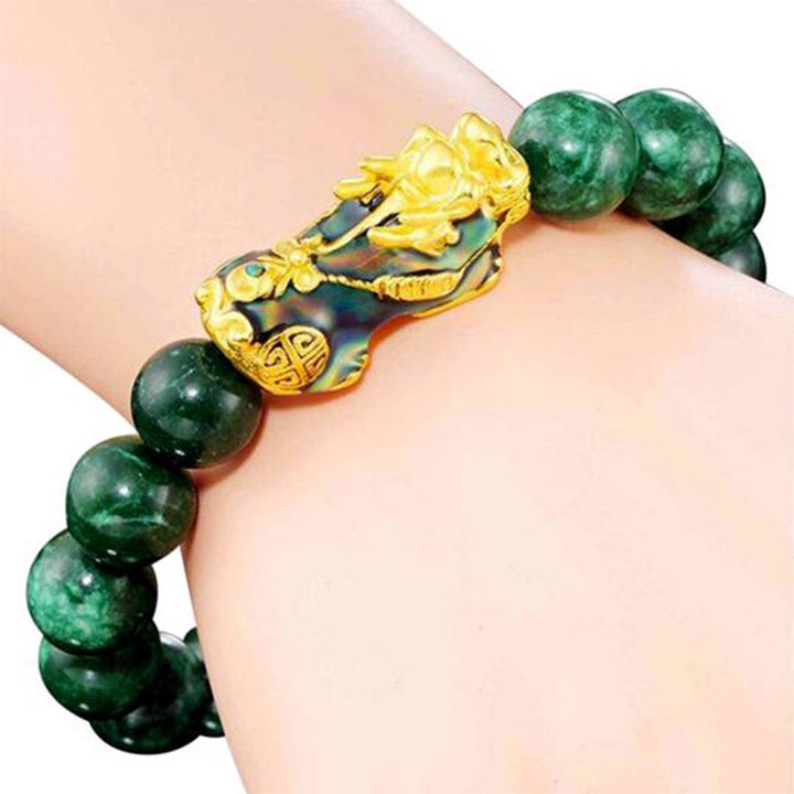 Braccialetto di protezione in giada PiXiu FengShui Buddha Stones
