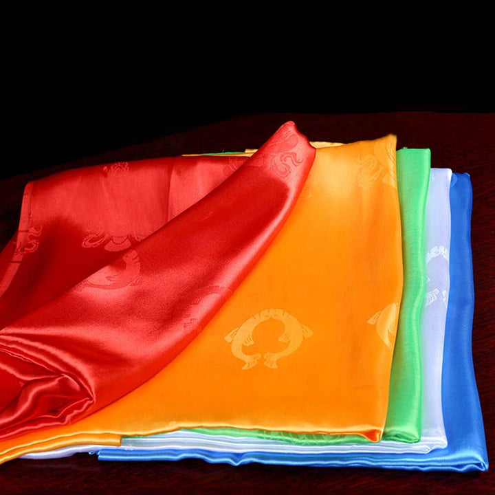 Decorazione Khata di 5 colori di buon auspicio della benedizione tibetana - image 3