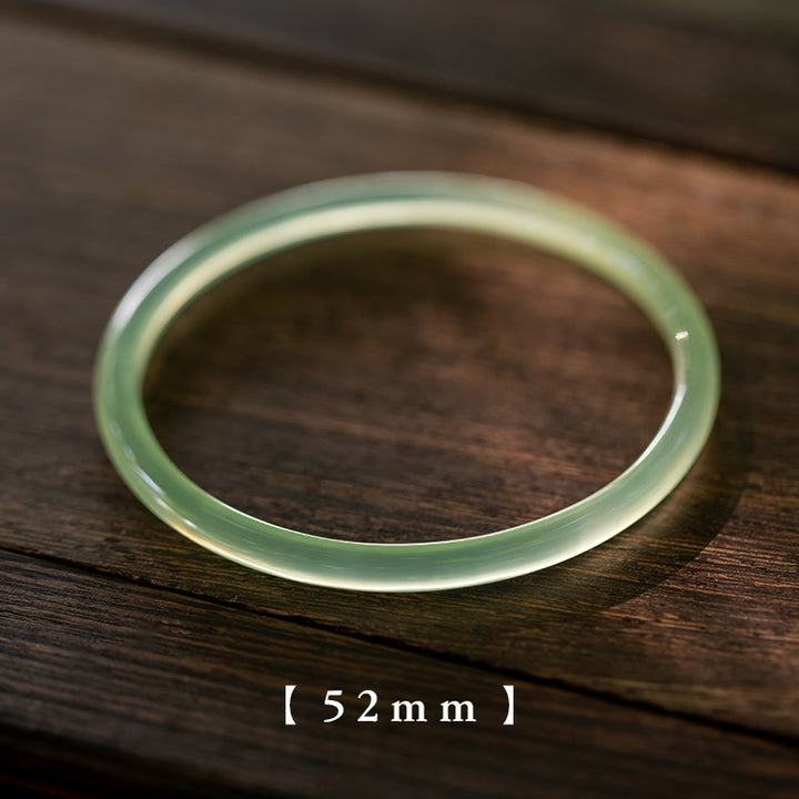 Buddha Stones Calcedonio verde naturale Forza Coraggio Bracciale rigido - 52 mm - image 1